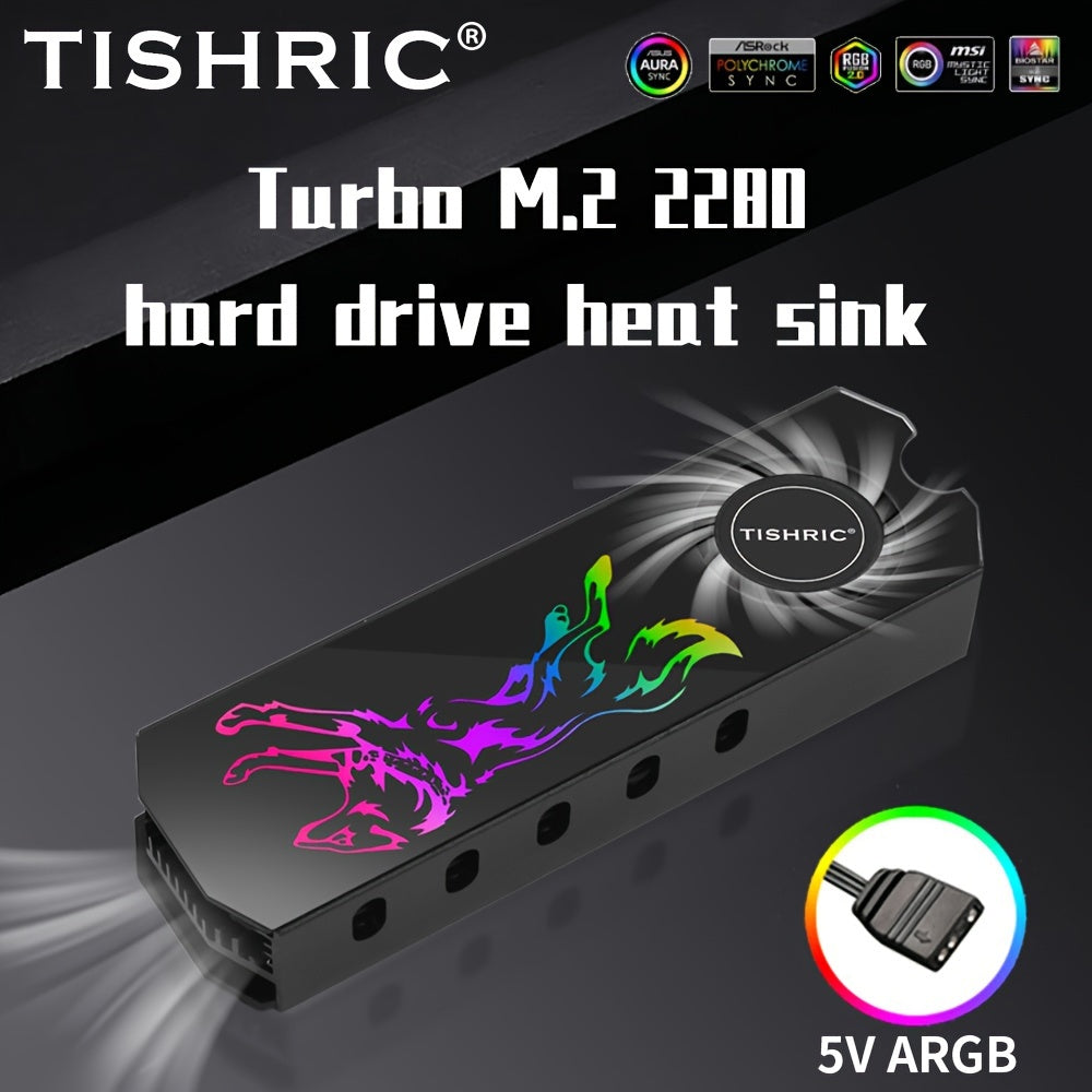 TISHRIC ARGB M.2 SSD Heatsink NVME NGFF Cooling Aluminum Cooler Radiator With Thermal Silicone Pad For PC / PS5 PCIE 2280 Ssd