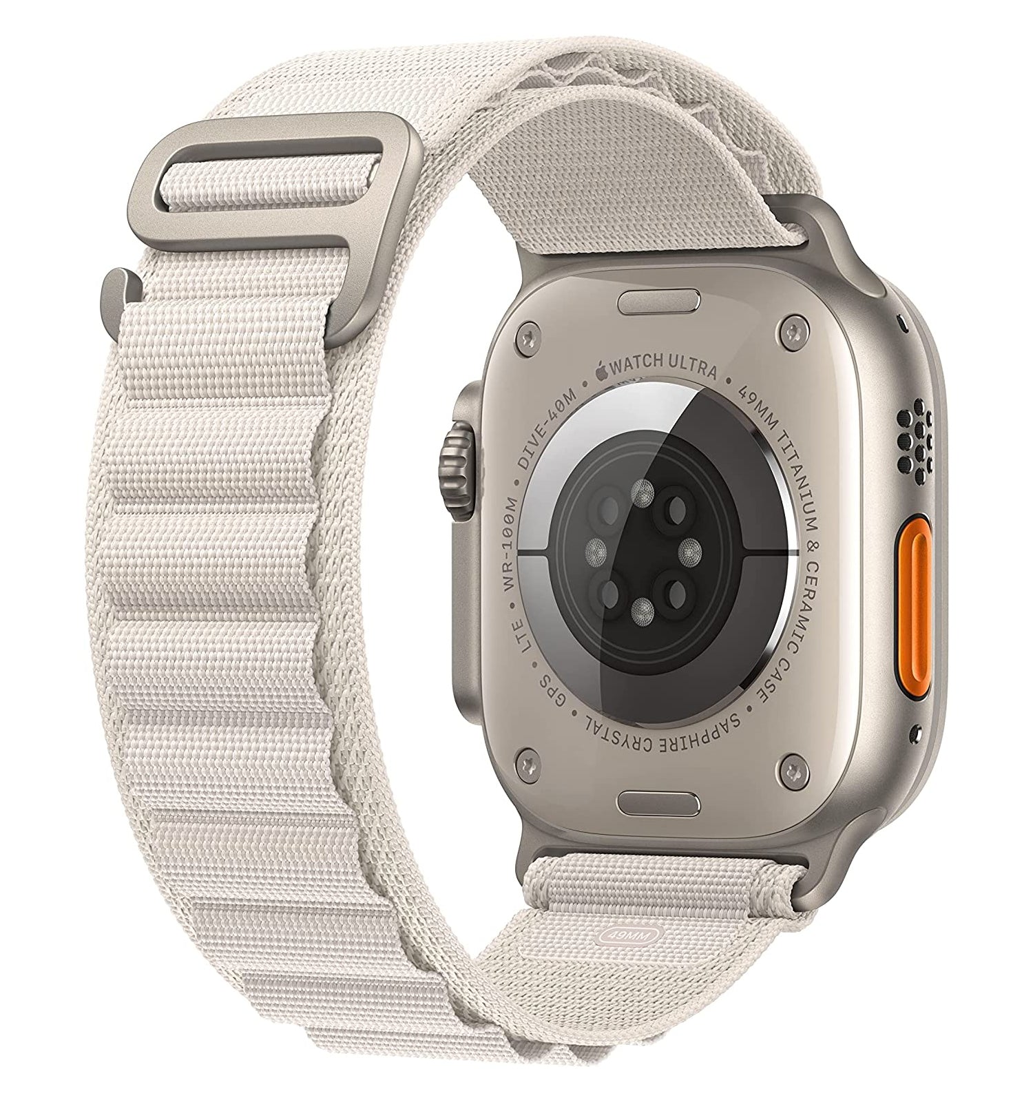 Apple Watch Ultra (GPS + Cellular, 49mm) - Titanium Case with Starlight Alpine Loop - Medium