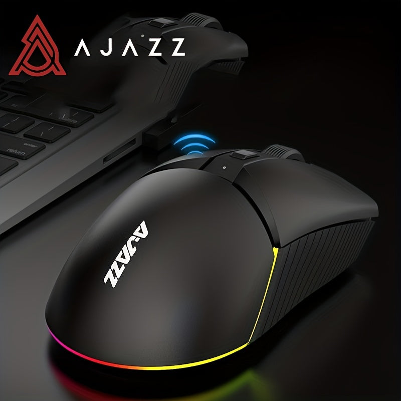 AJAZZ I309Pro Wireless Mouse Dual-mode RGB Wired Rechargeable Boys E-sports Game Programmable Suitable For Big Hands Notebook Desktop Computer, Goodlooking Thoughtful Gift For Men And Women, For Friend Gift,Birthday Gift,for Girlfriend/Boyfriend Gift
