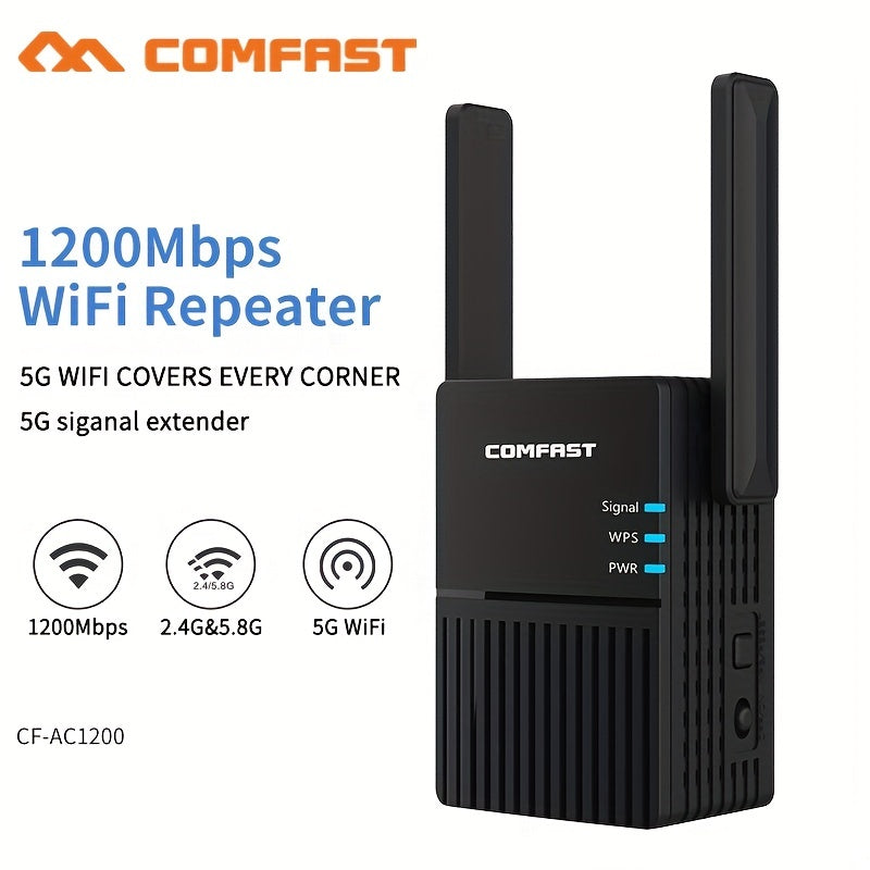 Comfast 1200Mbps Long Range Dual Band 2.4+5Ghz Wireless Wifi Repeater High Power Signal Booster Wi Fi Extender Wlan Wi-fi Amplifer
