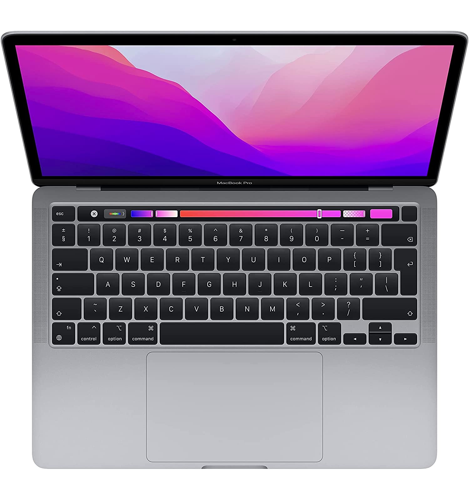 Apple MacBook Pro laptop with M2 chip: 13-inch Retina display, 8GB RAM, 256GB SSD storage, FaceTime HD camera. Works with iPhone and iPad; Space Grey ; Arabic/English